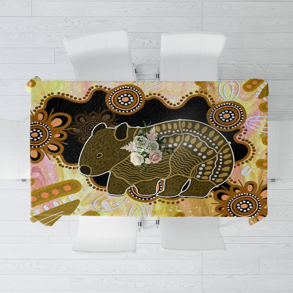 Australia Opal Wombat Tablecloth Aussie Aboriginal Art