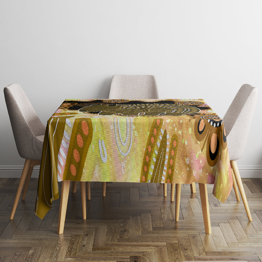Australia Opal Wombat Tablecloth Aussie Aboriginal Art