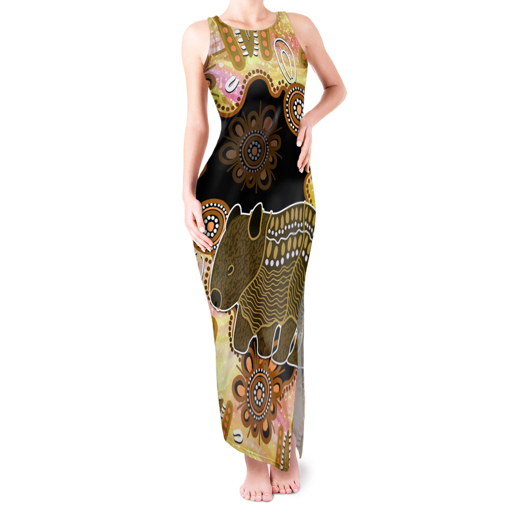 Australia Opal Wombat Tank Maxi Dress Aussie Aboriginal Art
