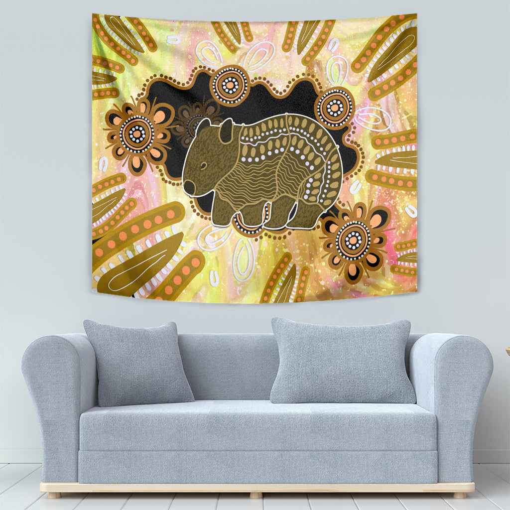 Australia Opal Wombat Tapestry Aussie Aboriginal Art
