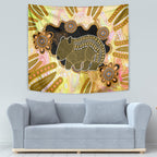 Australia Opal Wombat Tapestry Aussie Aboriginal Art