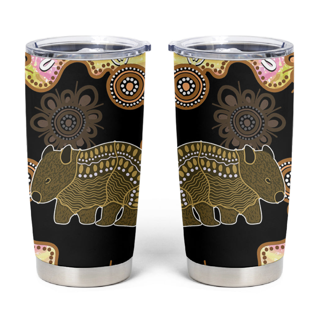 Australia Opal Wombat Tumbler Cup Aussie Aboriginal Art