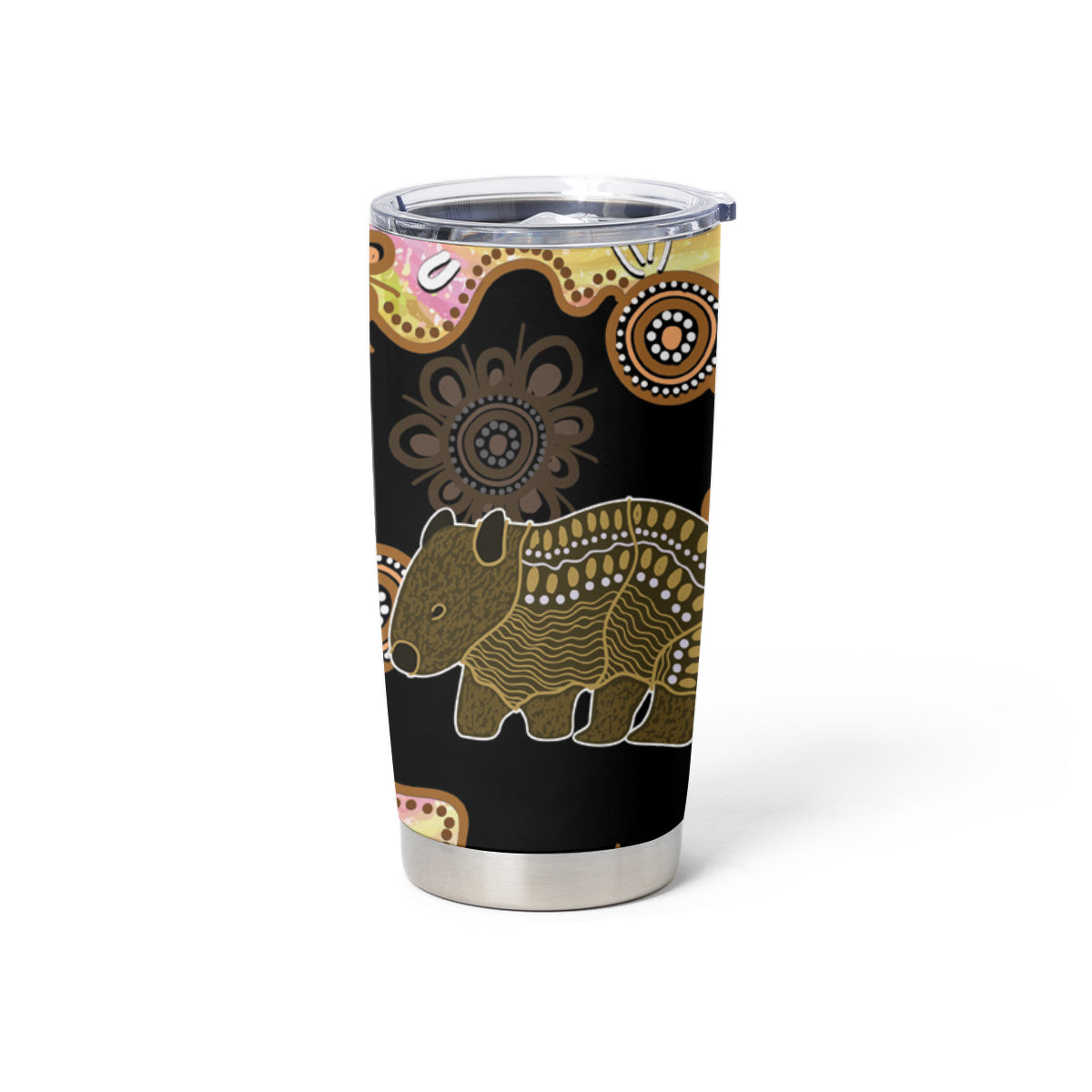 Australia Opal Wombat Tumbler Cup Aussie Aboriginal Art