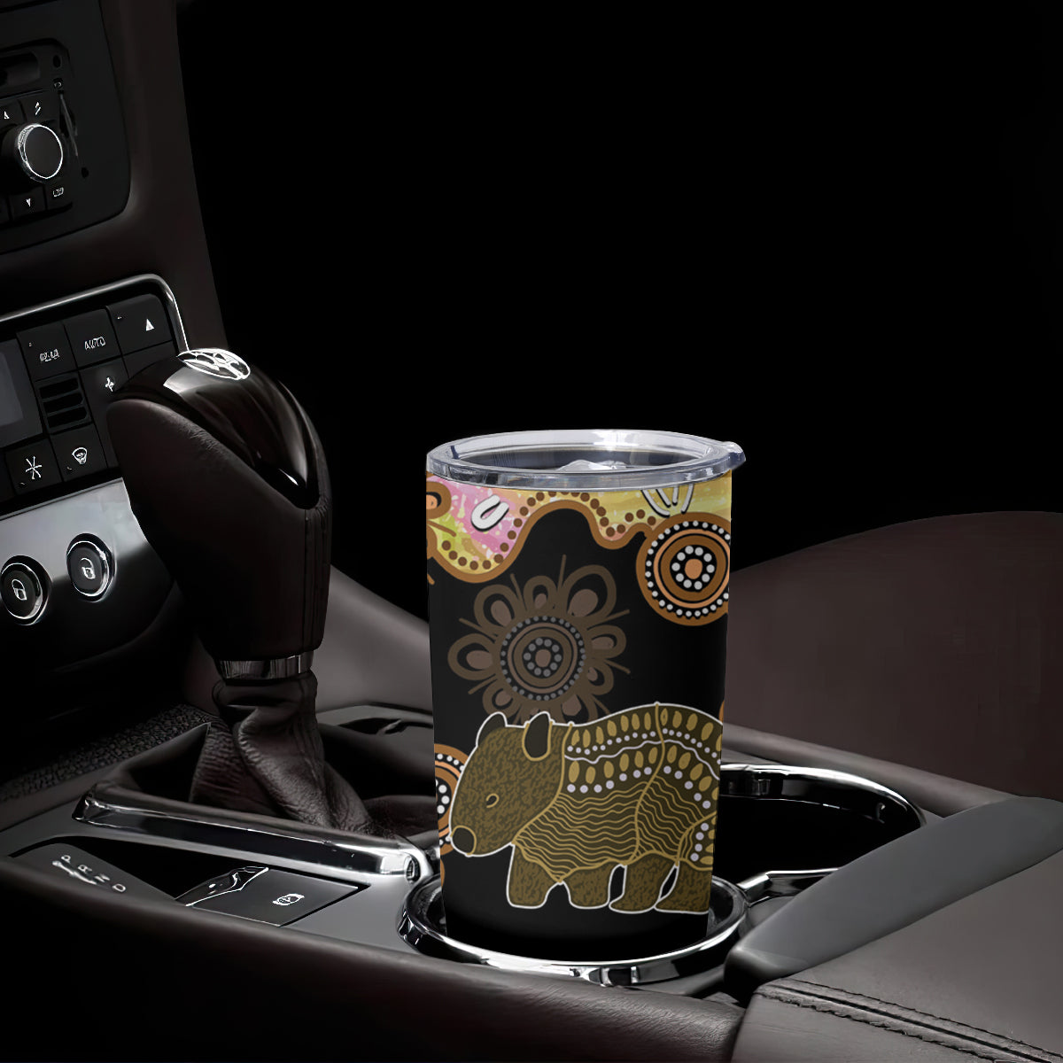 Australia Opal Wombat Tumbler Cup Aussie Aboriginal Art