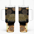 Australia Opal Wombat Tumbler With Handle Aussie Aboriginal Art