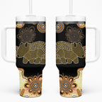 Australia Opal Wombat Tumbler With Handle Aussie Aboriginal Art