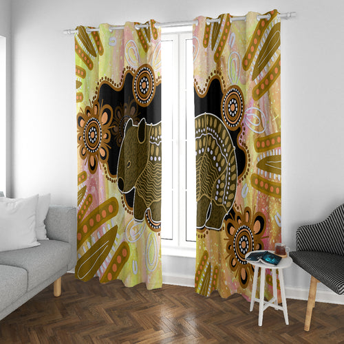 Australia Opal Wombat Window Curtain Aussie Aboriginal Art