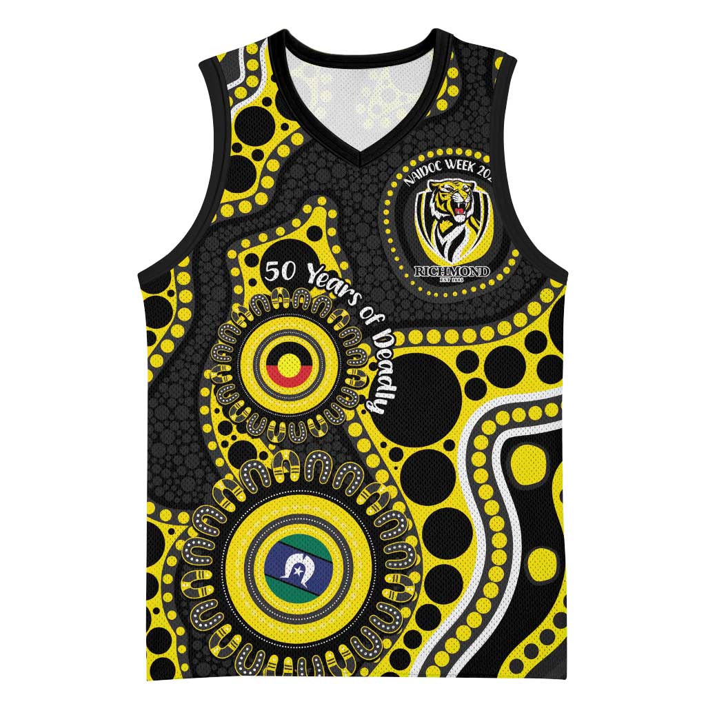 Richmond NAIDOC Week 2026 Personalised Basketball Jersey 50 Years of Deadly Aboriginal Art