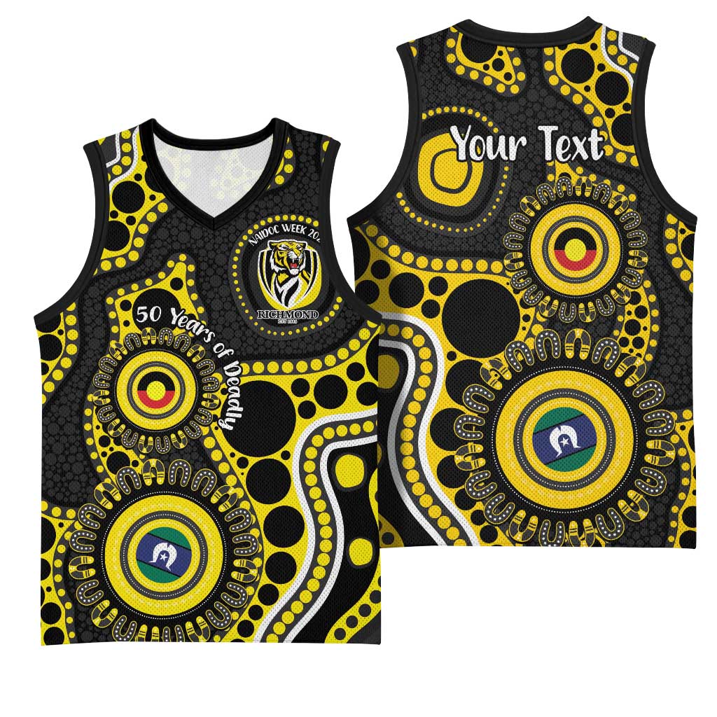 Richmond NAIDOC Week 2026 Personalised Basketball Jersey 50 Years of Deadly Aboriginal Art