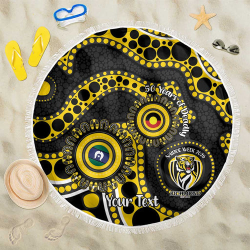 Richmond NAIDOC Week 2026 Personalised Beach Blanket 50 Years of Deadly Aboriginal Art