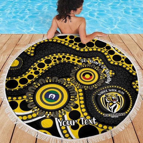 Richmond NAIDOC Week 2026 Personalised Beach Blanket 50 Years of Deadly Aboriginal Art