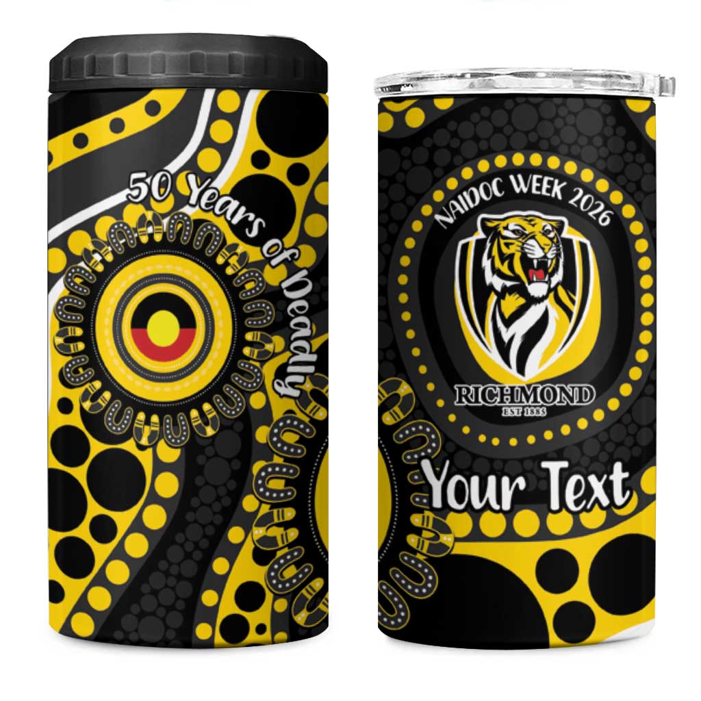 Richmond NAIDOC Week 2026 Personalised 4 in 1 Can Cooler Tumbler 50 Years of Deadly Aboriginal Art