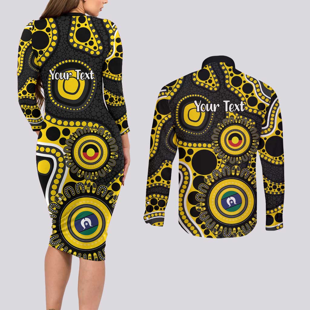 Richmond NAIDOC Week 2026 Personalised Couples Matching Long Sleeve Bodycon Dress and Long Sleeve Button Shirt 50 Years of Deadly Aboriginal Art