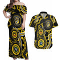 Richmond NAIDOC Week 2026 Personalised Couples Matching Off Shoulder Maxi Dress and Hawaiian Shirt 50 Years of Deadly Aboriginal Art