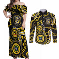 Richmond NAIDOC Week 2026 Personalised Couples Matching Off Shoulder Maxi Dress and Long Sleeve Button Shirt 50 Years of Deadly Aboriginal Art