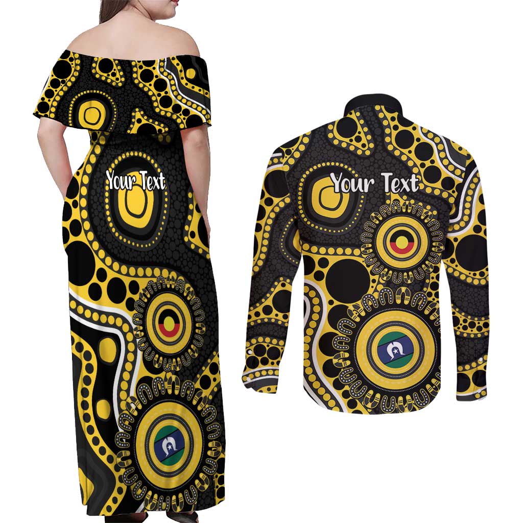 Richmond NAIDOC Week 2026 Personalised Couples Matching Off Shoulder Maxi Dress and Long Sleeve Button Shirt 50 Years of Deadly Aboriginal Art