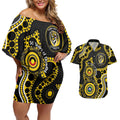 Richmond NAIDOC Week 2026 Personalised Couples Matching Off Shoulder Short Dress and Hawaiian Shirt 50 Years of Deadly Aboriginal Art