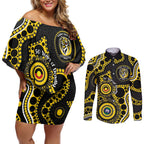 Richmond NAIDOC Week 2026 Personalised Couples Matching Off Shoulder Short Dress and Long Sleeve Button Shirt 50 Years of Deadly Aboriginal Art