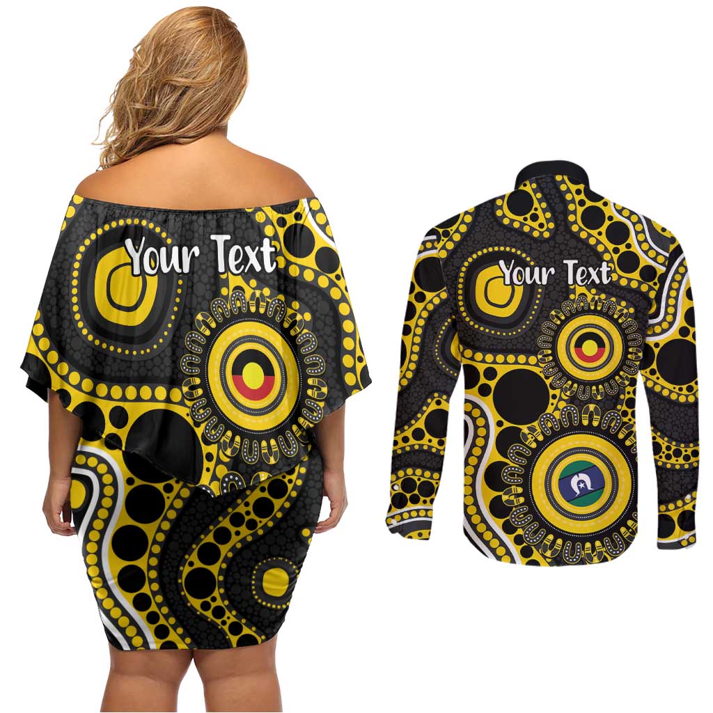 Richmond NAIDOC Week 2026 Personalised Couples Matching Off Shoulder Short Dress and Long Sleeve Button Shirt 50 Years of Deadly Aboriginal Art