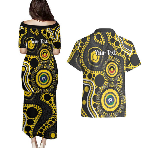 Richmond NAIDOC Week 2026 Personalised Couples Matching Puletasi and Hawaiian Shirt 50 Years of Deadly Aboriginal Art