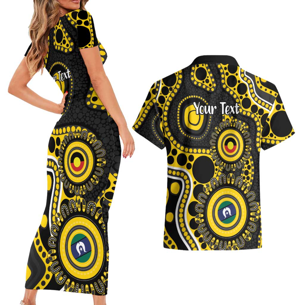 Richmond NAIDOC Week 2026 Personalised Couples Matching Short Sleeve Bodycon Dress and Hawaiian Shirt 50 Years of Deadly Aboriginal Art