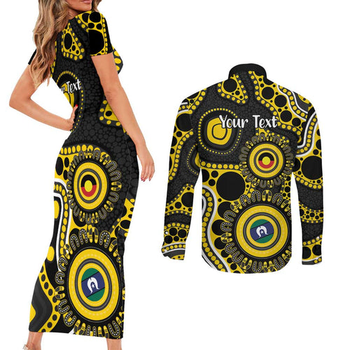 Richmond NAIDOC Week 2026 Personalised Couples Matching Short Sleeve Bodycon Dress and Long Sleeve Button Shirt 50 Years of Deadly Aboriginal Art