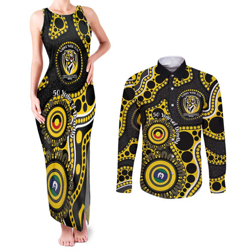 Richmond NAIDOC Week 2026 Personalised Couples Matching Tank Maxi Dress and Long Sleeve Button Shirt 50 Years of Deadly Aboriginal Art