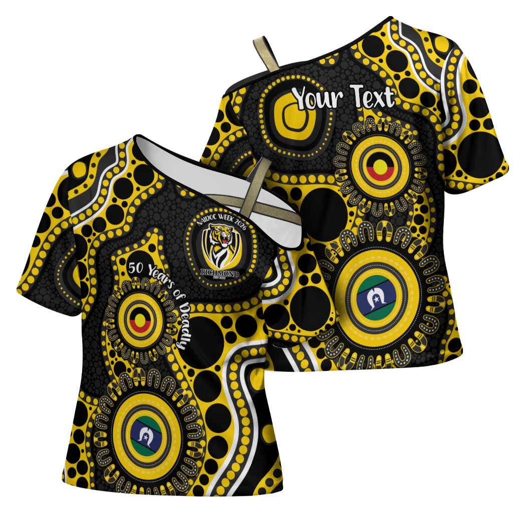 Richmond NAIDOC Week 2026 Personalised Cross Shoulder Shirt 50 Years of Deadly Aboriginal Art