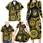 Richmond NAIDOC Week 2026 Personalised Family Matching Long Sleeve Bodycon Dress and Hawaiian Shirt 50 Years of Deadly Aboriginal Art