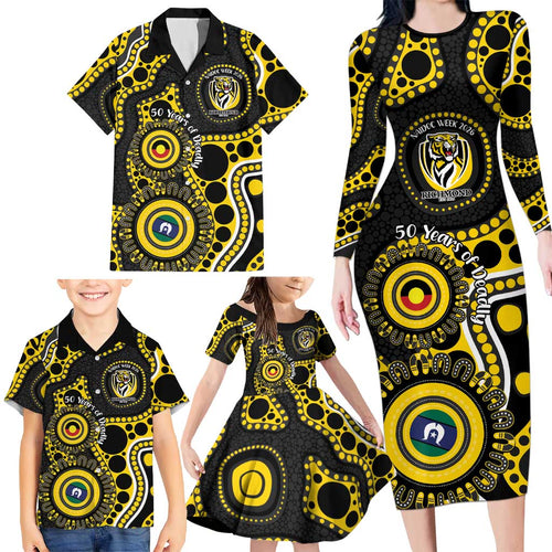 Richmond NAIDOC Week 2026 Personalised Family Matching Long Sleeve Bodycon Dress and Hawaiian Shirt 50 Years of Deadly Aboriginal Art