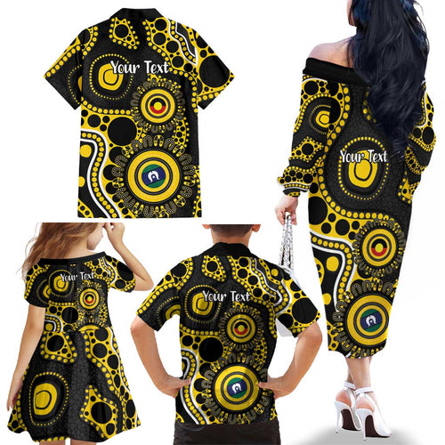 Richmond NAIDOC Week 2026 Personalised Family Matching Off The Shoulder Long Sleeve Dress and Hawaiian Shirt 50 Years of Deadly Aboriginal Art