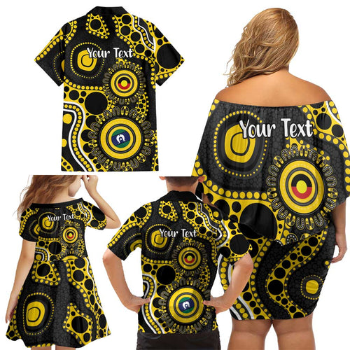 Richmond NAIDOC Week 2026 Personalised Family Matching Off Shoulder Short Dress and Hawaiian Shirt 50 Years of Deadly Aboriginal Art