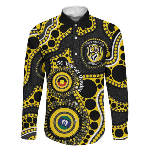 Richmond NAIDOC Week 2026 Personalised Family Matching Off Shoulder Short Dress and Hawaiian Shirt 50 Years of Deadly Aboriginal Art