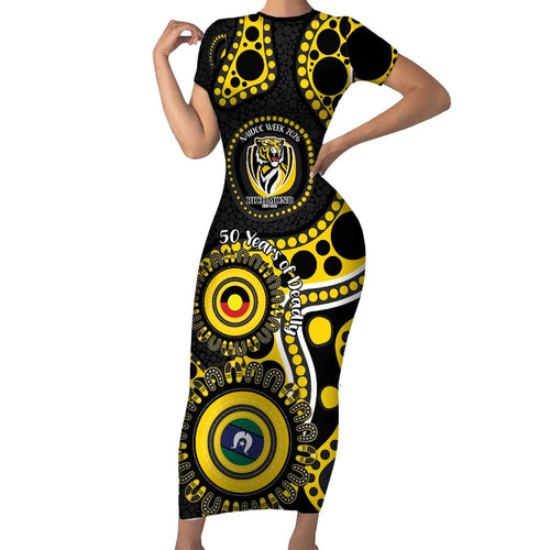 Richmond NAIDOC Week 2026 Personalised Family Matching Short Sleeve Bodycon Dress and Hawaiian Shirt 50 Years of Deadly Aboriginal Art