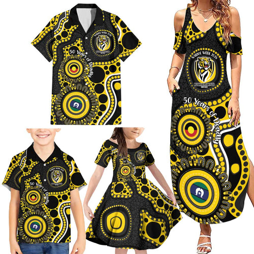 Richmond NAIDOC Week 2026 Personalised Family Matching Summer Maxi Dress and Hawaiian Shirt 50 Years of Deadly Aboriginal Art