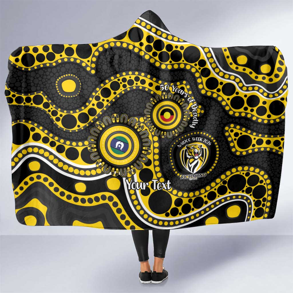 Richmond NAIDOC Week 2026 Personalised Hooded Blanket 50 Years of Deadly Aboriginal Art