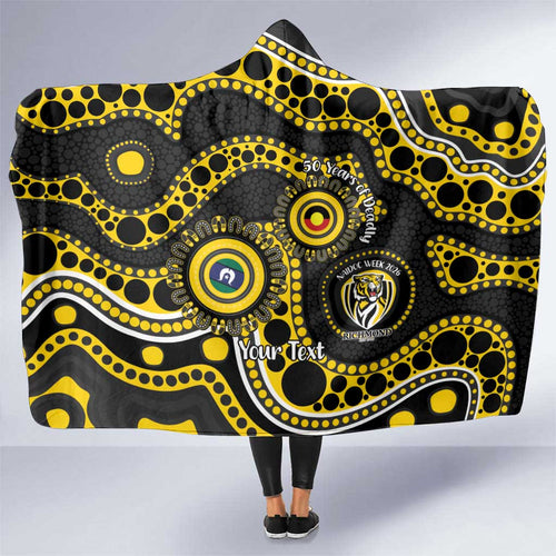 Richmond NAIDOC Week 2026 Personalised Hooded Blanket 50 Years of Deadly Aboriginal Art