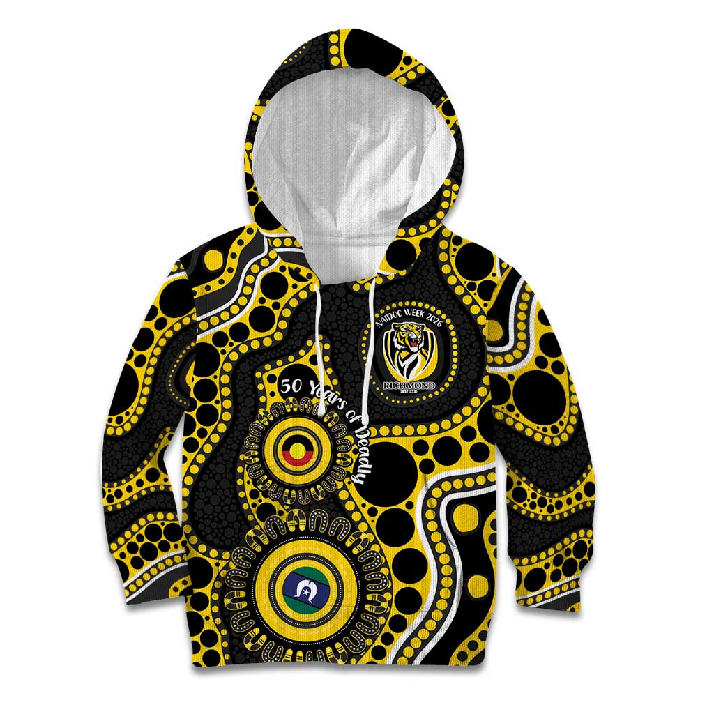 Richmond NAIDOC Week 2026 Personalised Kid Hoodie 50 Years of Deadly Aboriginal Art