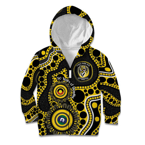 Richmond NAIDOC Week 2026 Personalised Kid Hoodie 50 Years of Deadly Aboriginal Art
