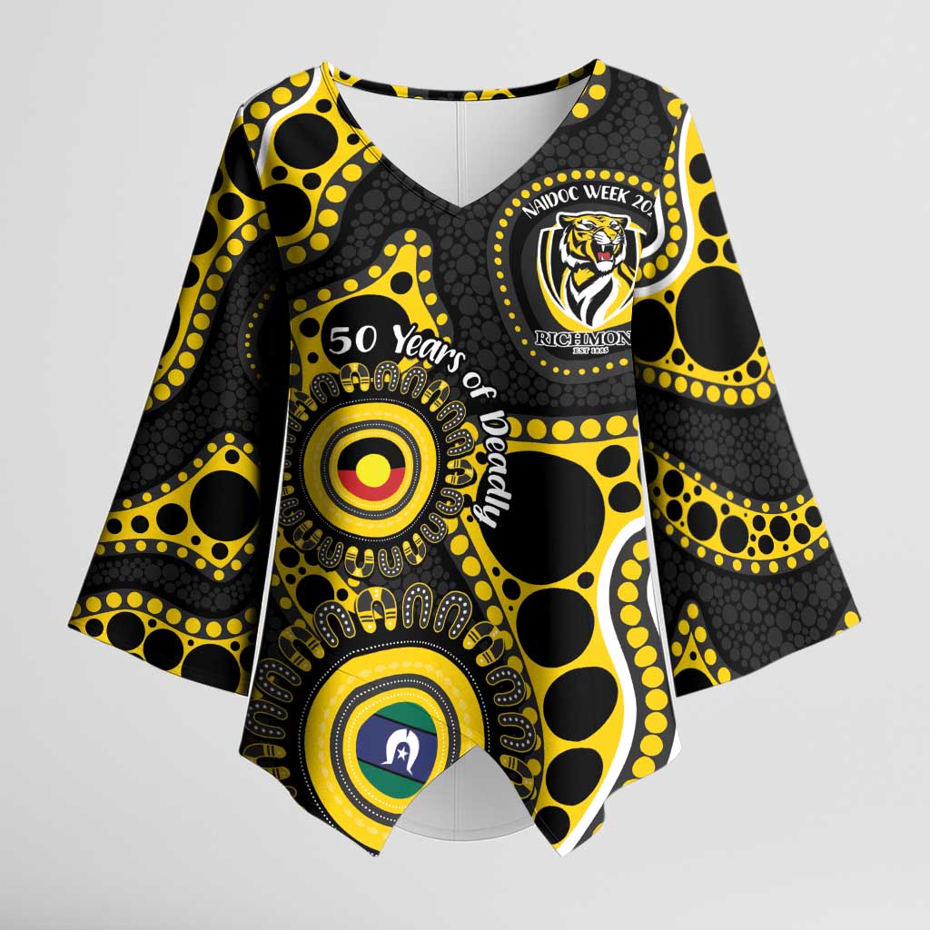 Richmond NAIDOC Week 2026 Personalised Kimono Sleeve Blouse 50 Years of Deadly Aboriginal Art
