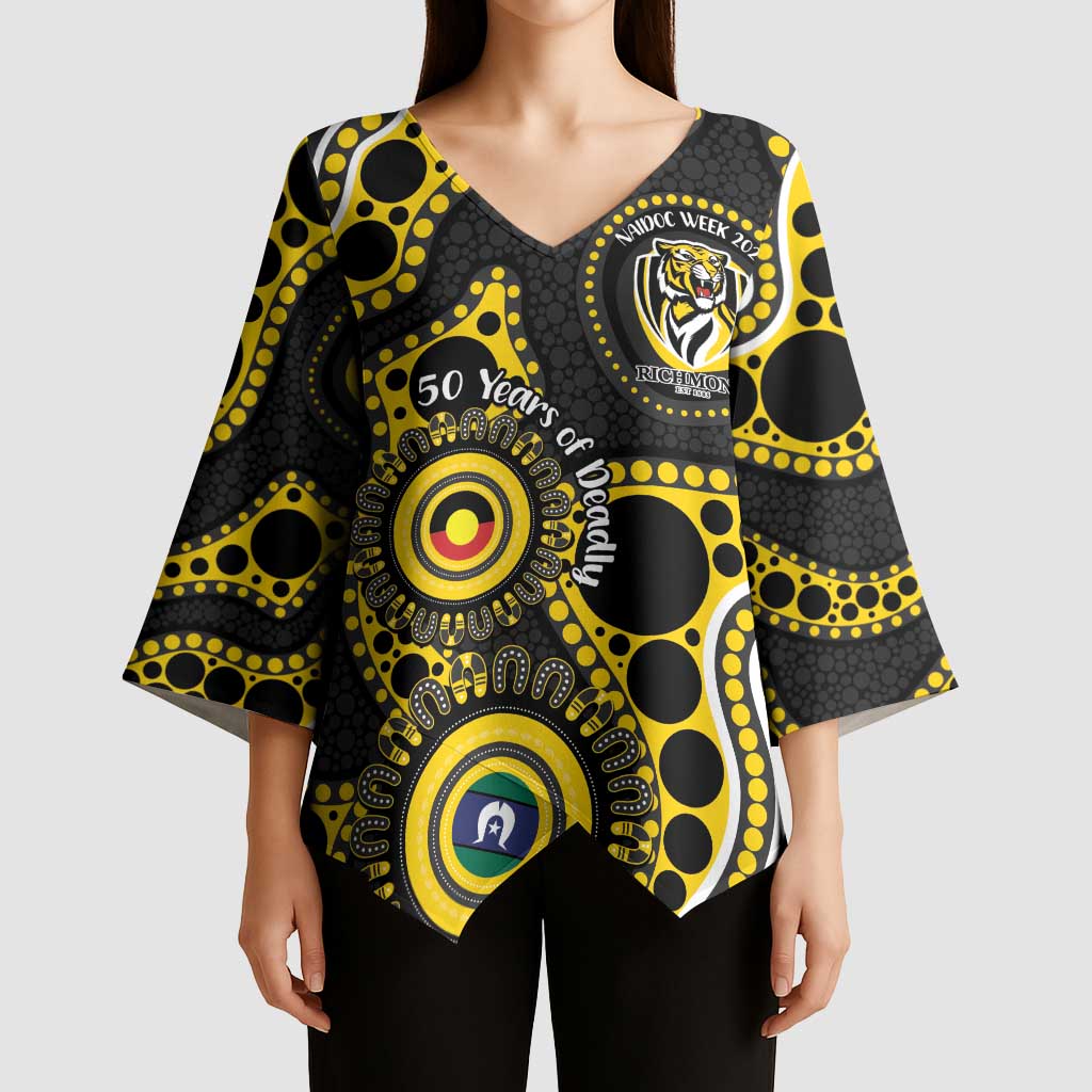 Richmond NAIDOC Week 2026 Personalised Kimono Sleeve Blouse 50 Years of Deadly Aboriginal Art