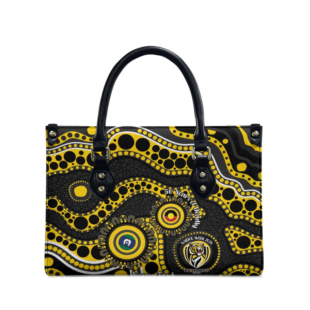 Richmond NAIDOC Week 2026 Personalised Leather Bag 50 Years of Deadly Aboriginal Art