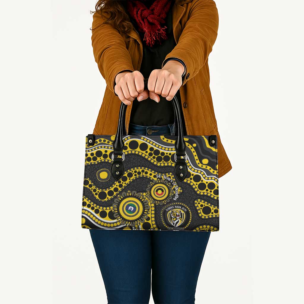 Richmond NAIDOC Week 2026 Personalised Leather Bag 50 Years of Deadly Aboriginal Art