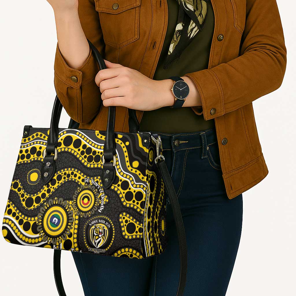 Richmond NAIDOC Week 2026 Personalised Leather Bag 50 Years of Deadly Aboriginal Art