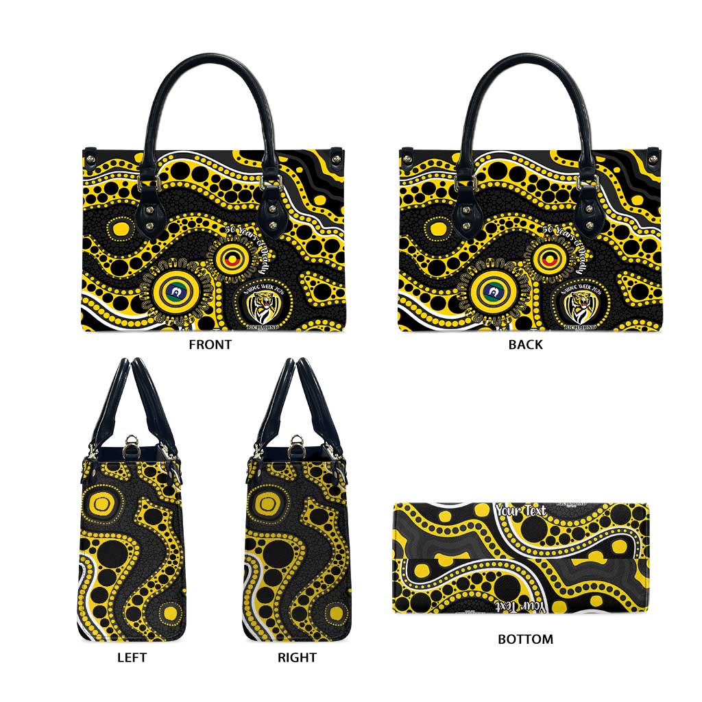 Richmond NAIDOC Week 2026 Personalised Leather Bag 50 Years of Deadly Aboriginal Art