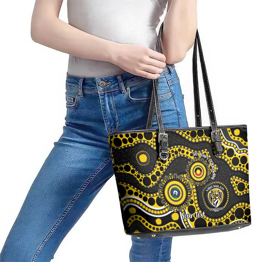 Richmond NAIDOC Week 2026 Personalised Leather Tote Bag 50 Years of Deadly Aboriginal Art