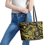 Richmond NAIDOC Week 2026 Personalised Leather Tote Bag 50 Years of Deadly Aboriginal Art