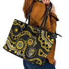 Richmond NAIDOC Week 2026 Personalised Leather Tote Bag 50 Years of Deadly Aboriginal Art