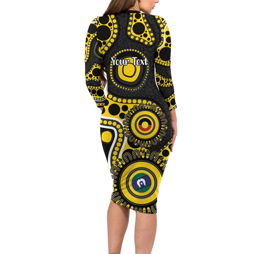 Richmond NAIDOC Week 2026 Personalised Long Sleeve Bodycon Dress 50 Years of Deadly Aboriginal Art