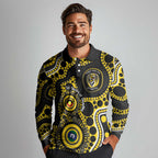 Richmond NAIDOC Week 2026 Personalised Long Sleeve Polo Shirt 50 Years of Deadly Aboriginal Art